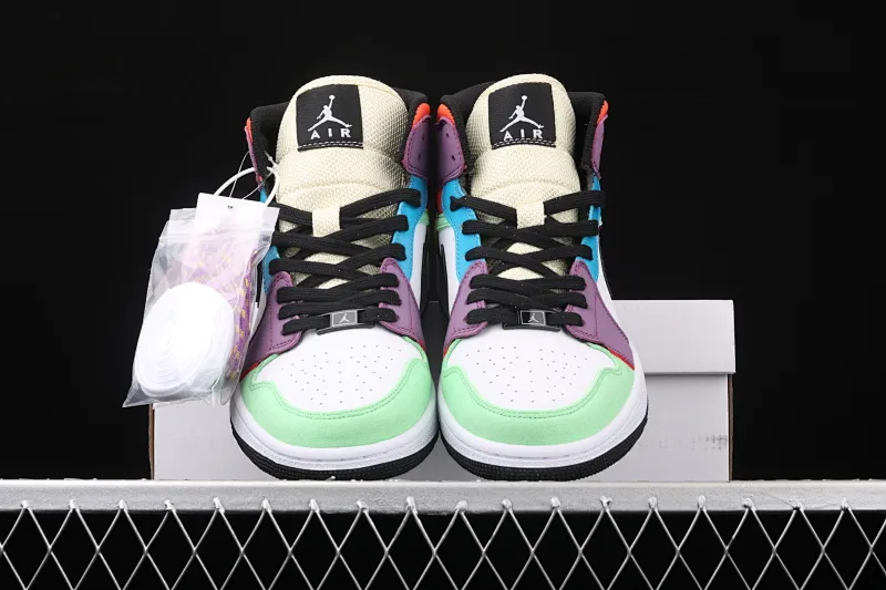 All categories Air Jordan Jordan series basketball shoes Air Jordan 1 Mid Air Jordan 1 Mid AJ1 Joe 1 Zhongbang color stitching CW1140-100